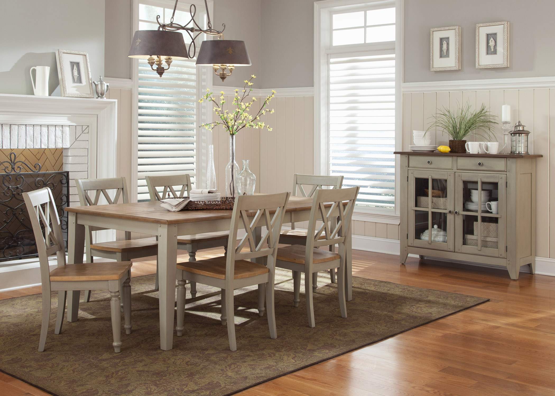 Al Fresco Driftwood & Taupe Finish Dining Room Set in Long Island