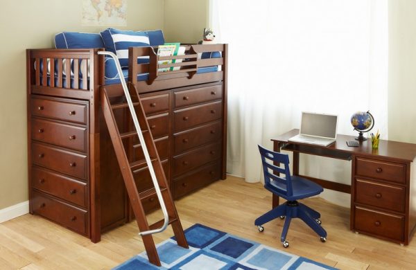 Storage Loft Bed Chestnut
