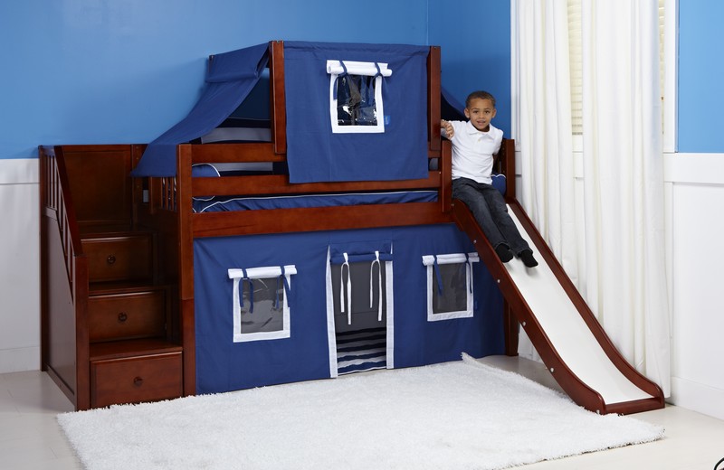 childrens bed with slide and storage