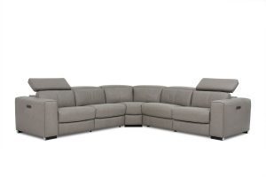 HTL A0136 5 pc Sectional with Power Headrests and Recliners