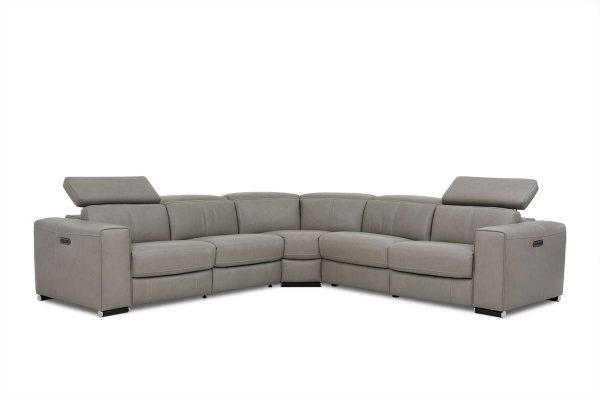 HTL A0136 5 pc Sectional with Power Headrests and Recliners