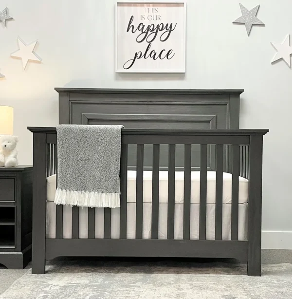 Waterford Grey Straight Top Crib by Baby Direct