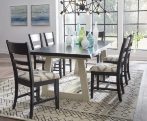 T-4090A Live Edge Dining Set in Aged Black Onyx & Aged Khaki by John Thomas Select