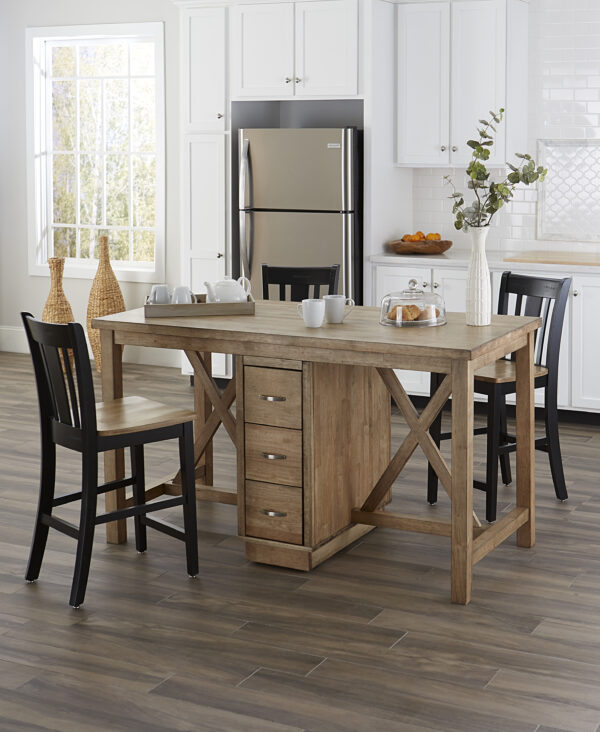 WC-18A Island Table w/ Stools in Blonde & Caviar by John Thomas Select