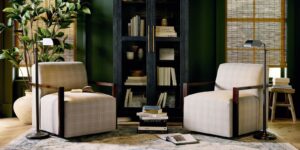 Creswell Wood Arm Swivel Chair from Bassett