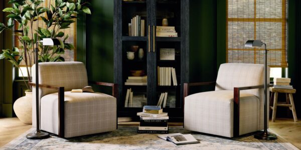 Creswell Wood Arm Swivel Chair from Bassett