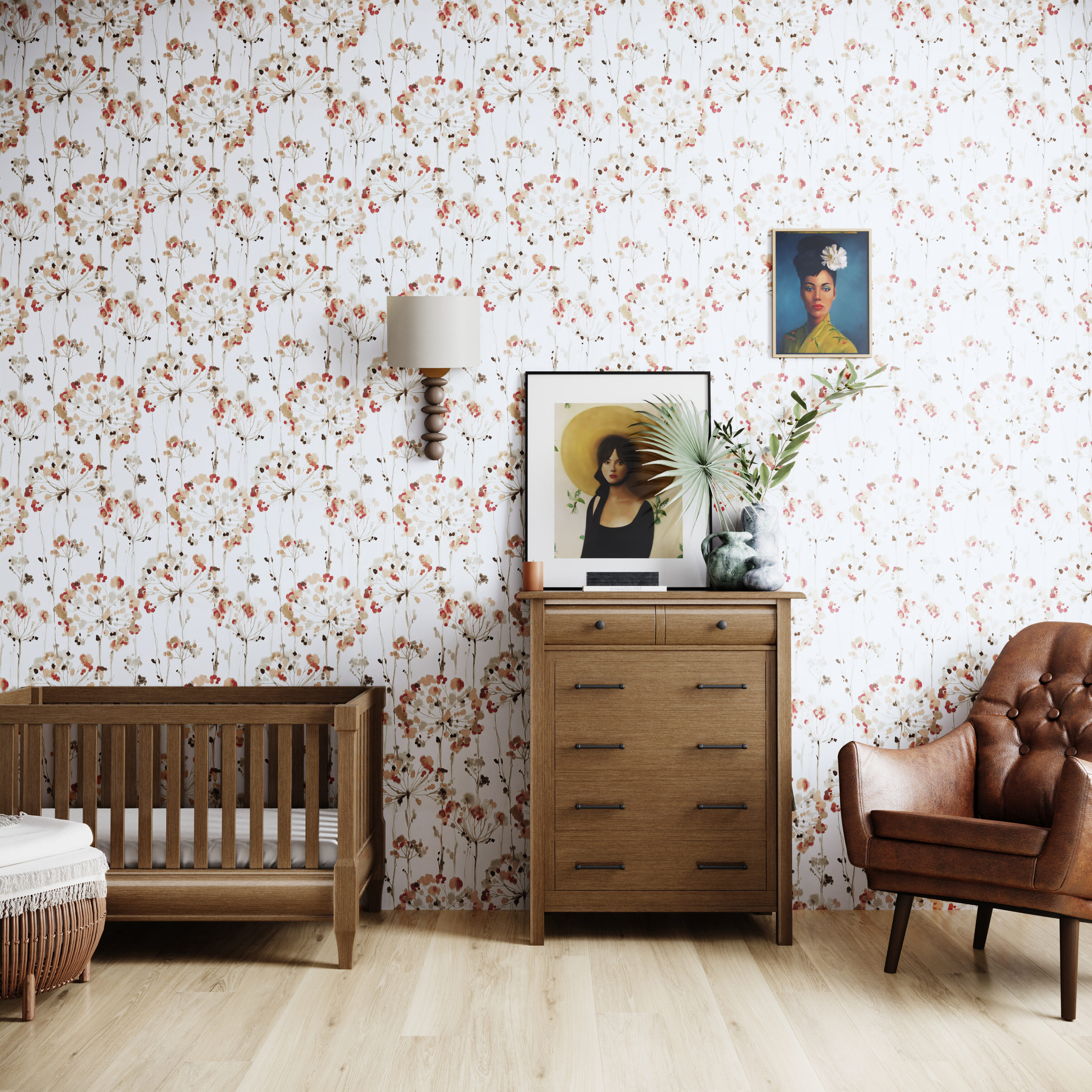 Sage Crib Collection with Tall Chest in Sandstone from Milk Street Baby